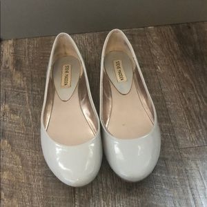 Steve Madden Blue-grey Patent Leather Flats